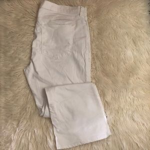 White micro-flare jeans